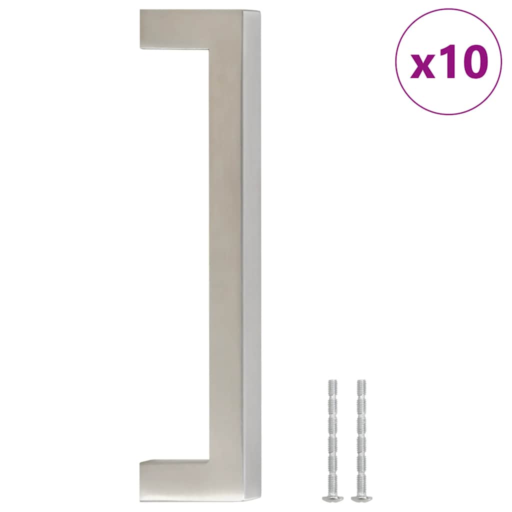10 db ezüst rozsdamentes acél szekrényfogantyú 128 mm