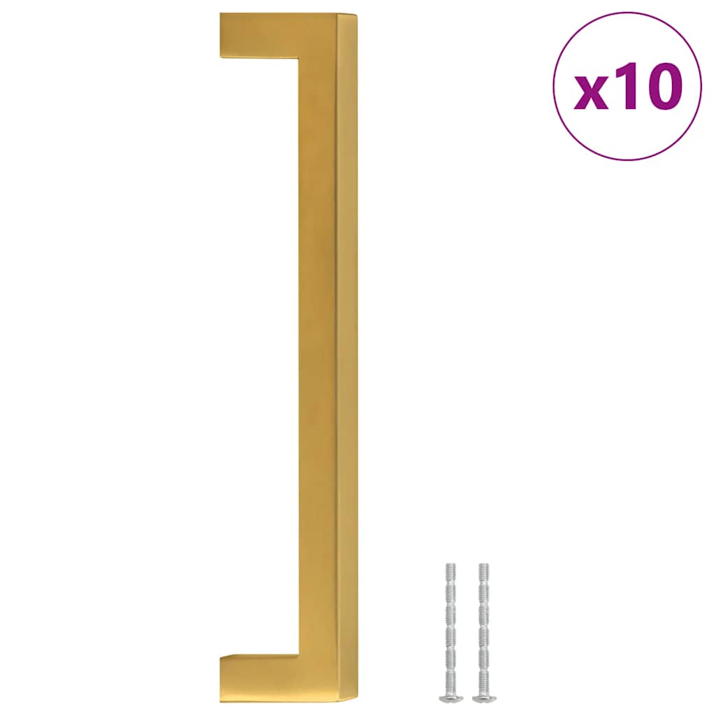 10 db aranyszínű rozsdamentes acél szekrényfogantyú 160 mm