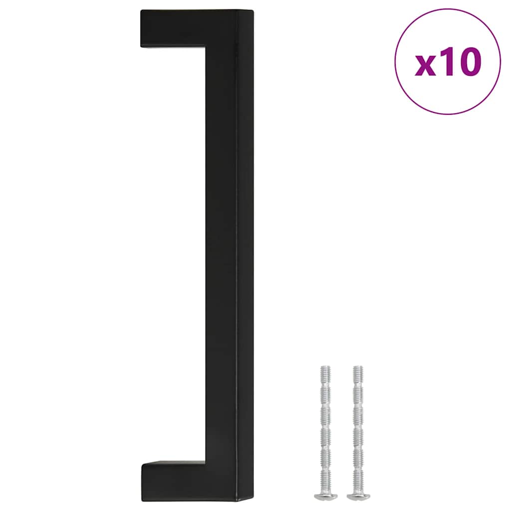 10 db fekete rozsdamentes acél szekrényfogantyú 160 mm