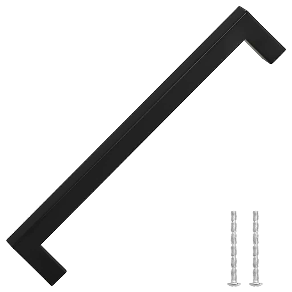 5 db fekete rozsdamentes acél szekrényfogantyú 192 mm