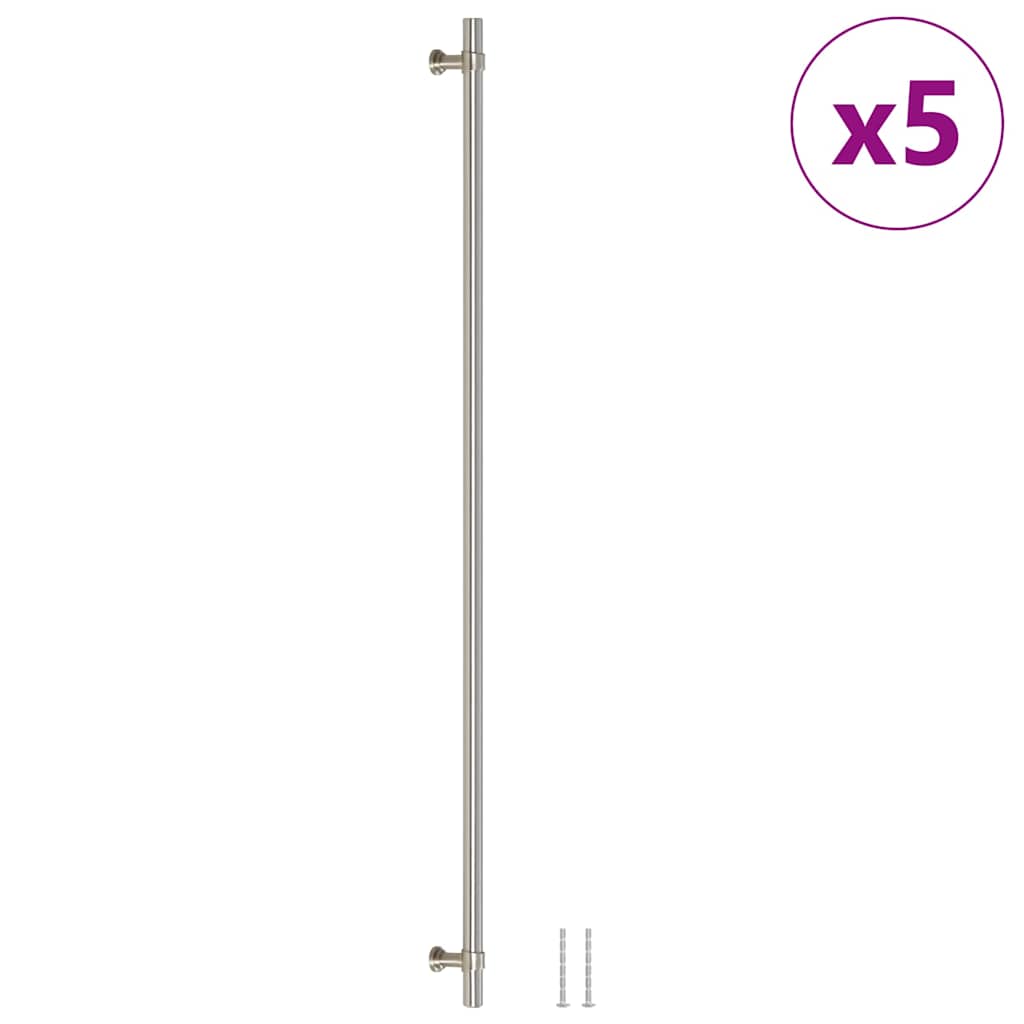 5 db ezüst rozsdamentes acél szekrényfogantyú 480 mm