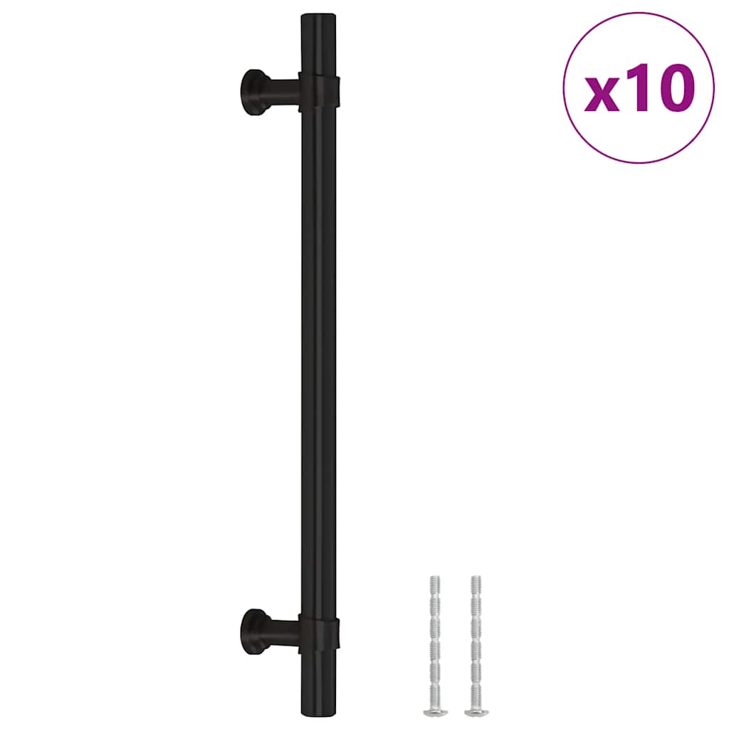 10 db fekete rozsdamentes acél szekrényfogantyú 160 mm