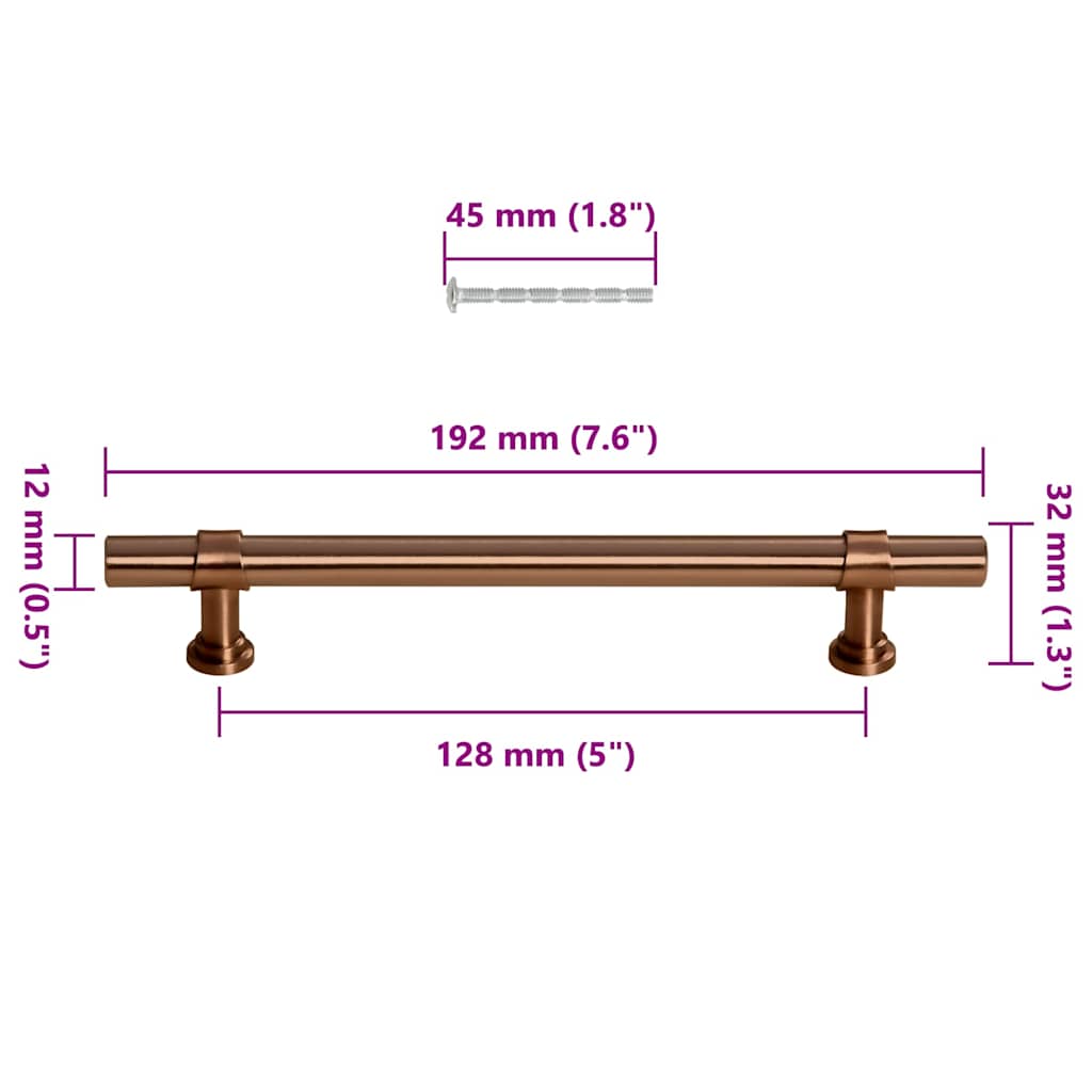 10 db bronz rozsdamentes acél szekrényfogantyú 128 mm