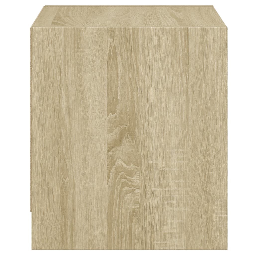 2 db sonoma tölgy színű éjjeliszekrény üvegajtókkal 35x37x42 cm