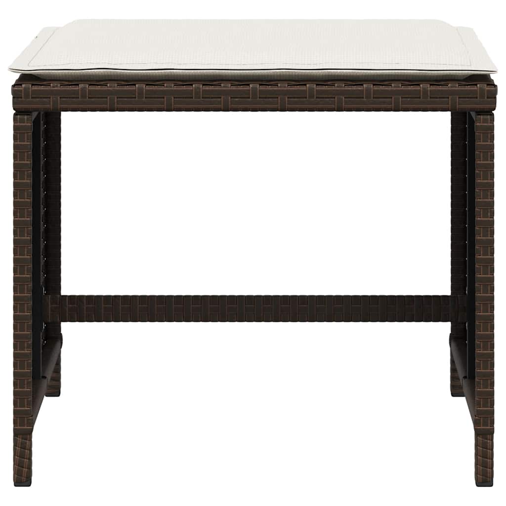 4 db barna polyrattan kerti szék párnával 41 x 41 x 36 cm