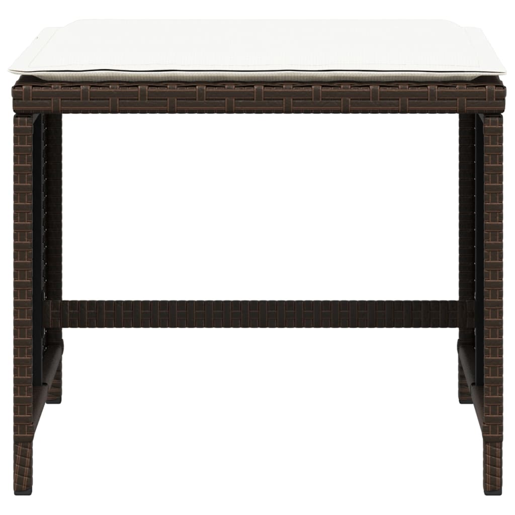 4 db barna polyrattan kerti szék párnával 41 x 41 x 36 cm