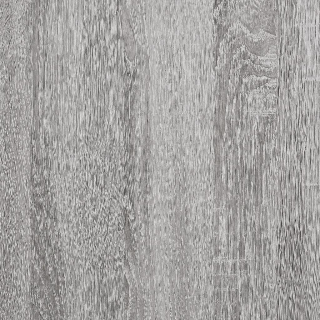 szürke sonoma színű szerelt fa ágykeret fejtámlával 90 x 200 cm