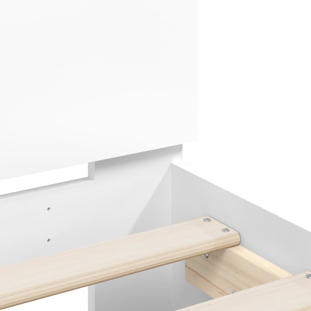 fehér ágykeret fejtámlával és LED-világítással 90 x 200 cm
