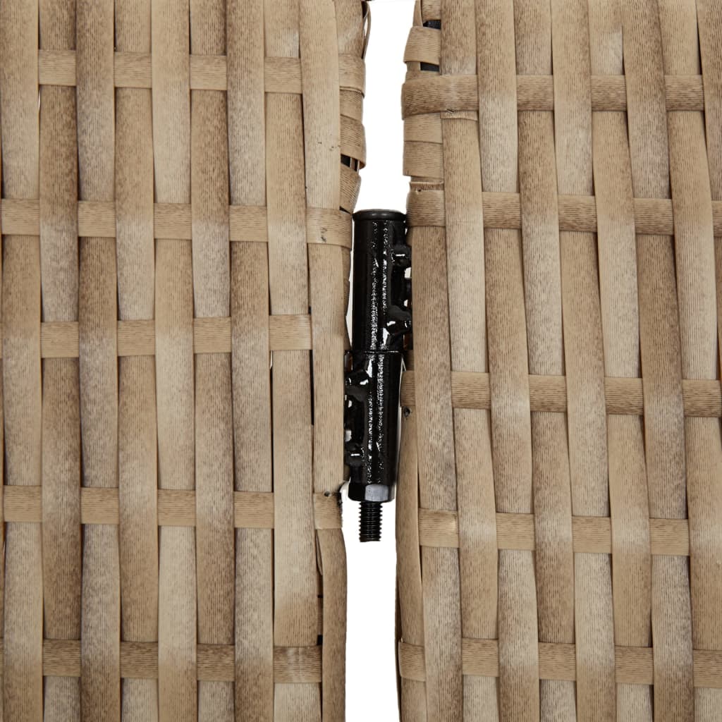 bézs 5-paneles polyrattan térelválasztó