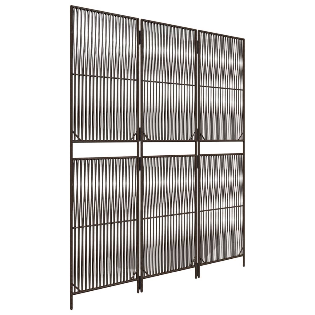 barna 3-paneles polyrattan térelválasztó