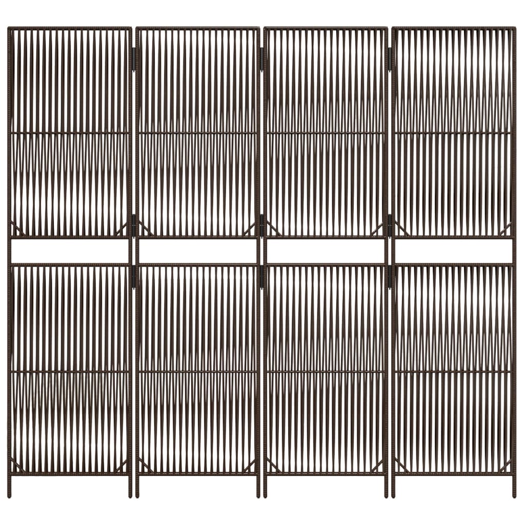 barna 4 paneles polyrattan térelválasztó