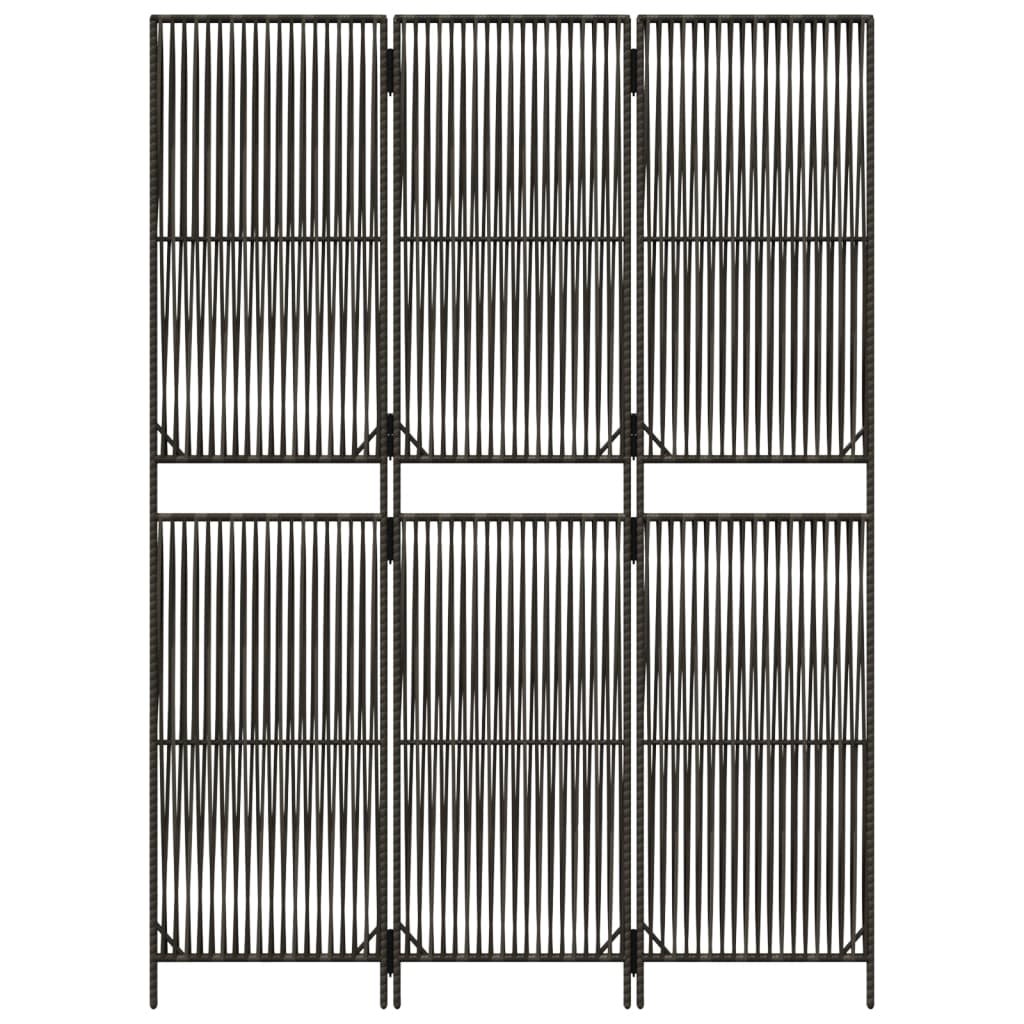 szürke 3-paneles polyrattan térelválasztó