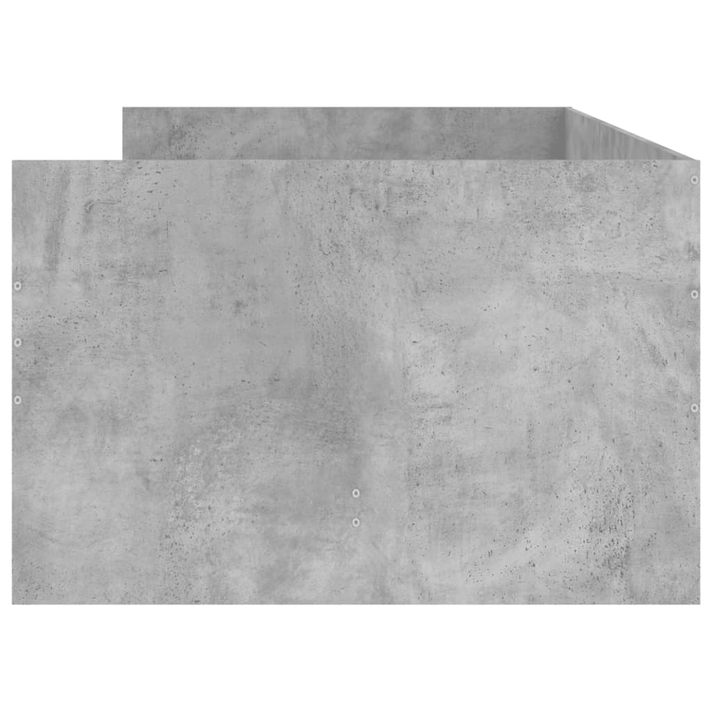 betonszürke ágykeret fiókokkal 90x200 cm