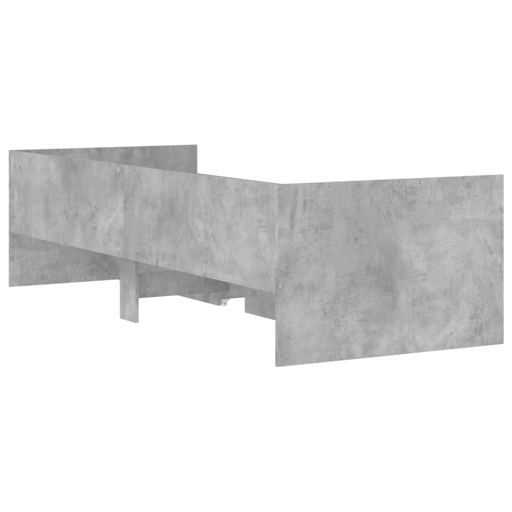 betonszürke ágykeret fiókokkal 90x200 cm