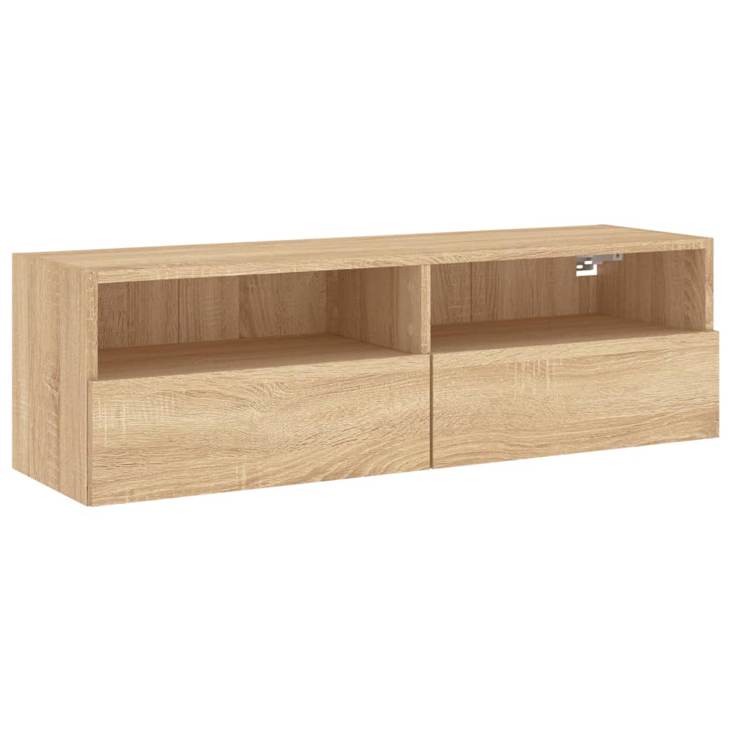 sonoma tölgyszín szerelt fa fali TV-szekrény 100 x 30 x 30 cm