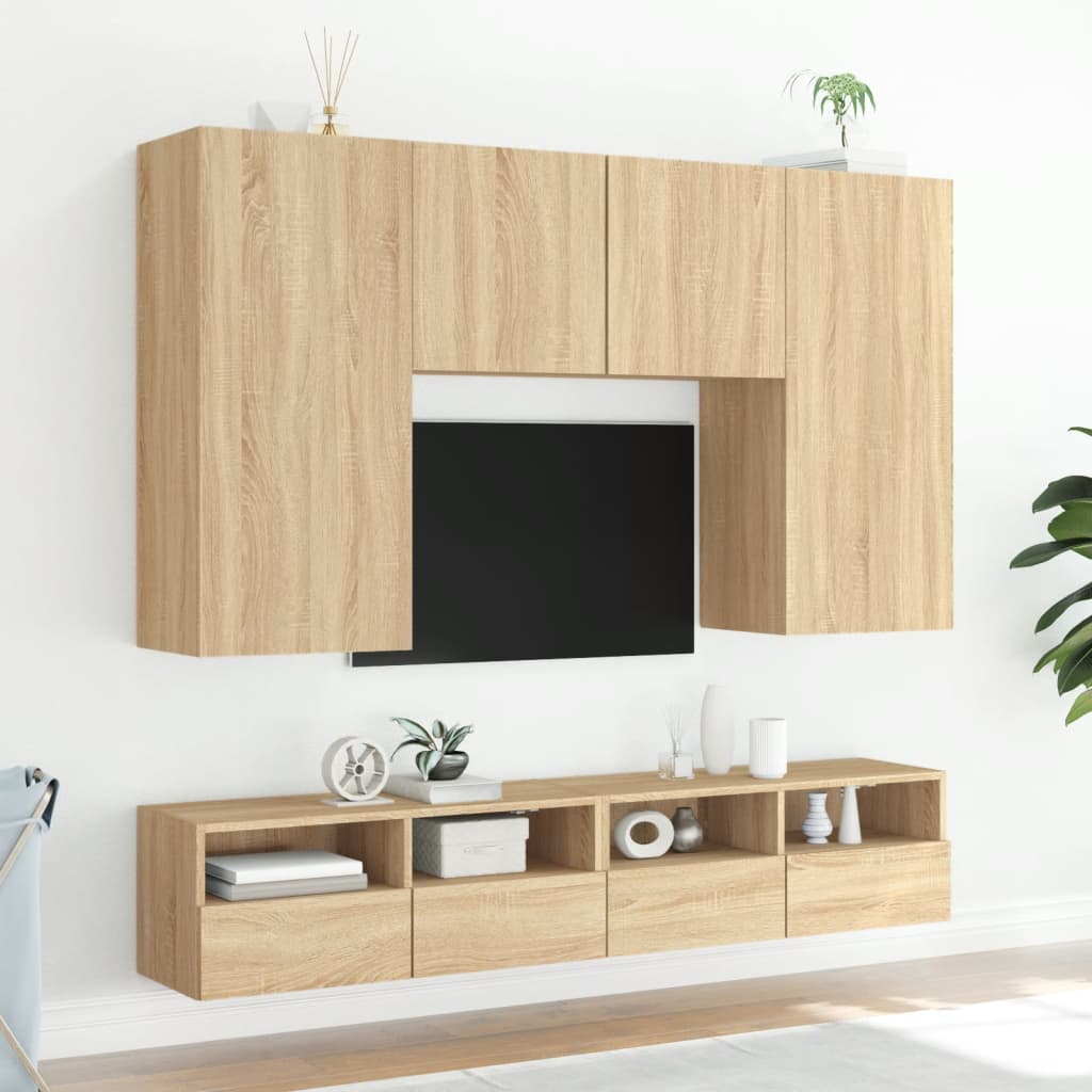 sonoma tölgyszín szerelt fa fali TV-szekrény 100 x 30 x 30 cm