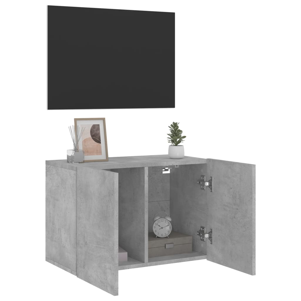 betonszürke falra szerelhető TV-szekrény 60 x 30 x 41 cm