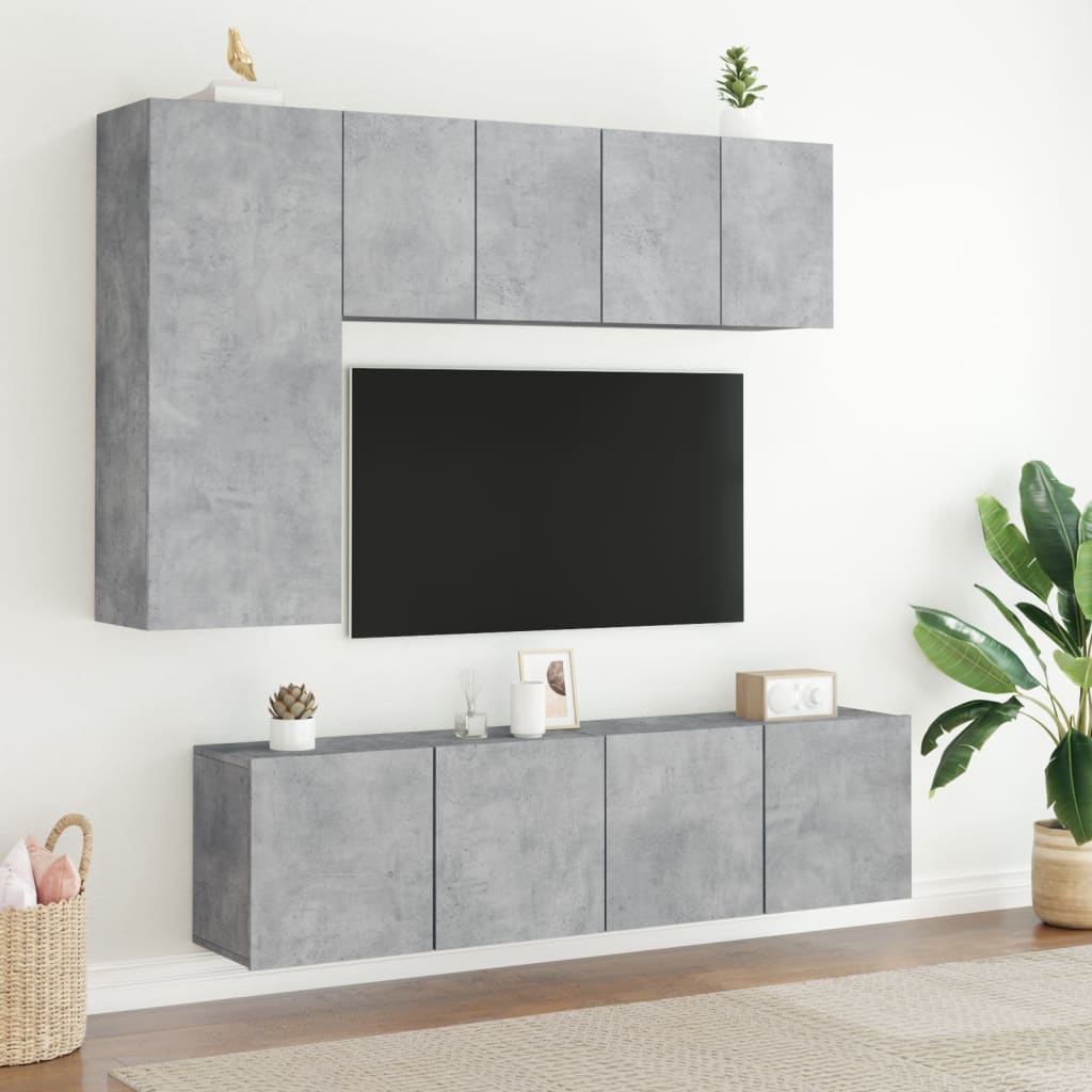 betonszürke falra szerelhető TV-szekrény 60 x 30 x 41 cm