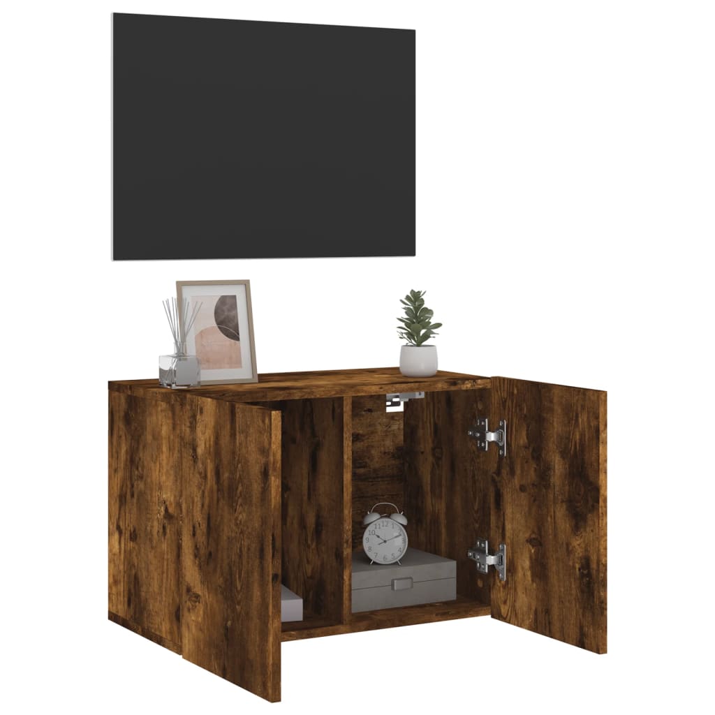 füstös tölgy színű falra szerelhető TV-szekrény 60 x 30 x 41 cm