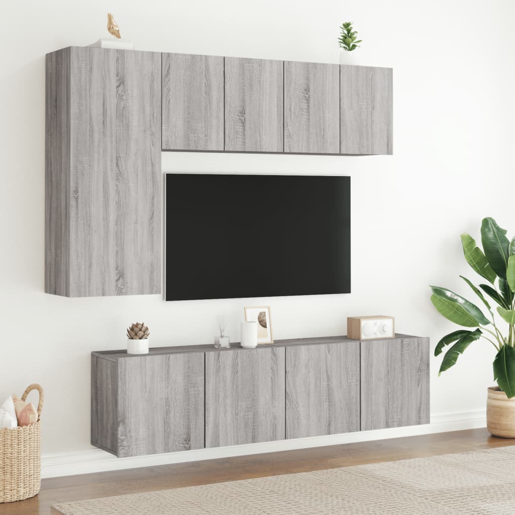 szürke sonoma színű falra szerelhető TV-szekrény 60 x 30 x 41cm