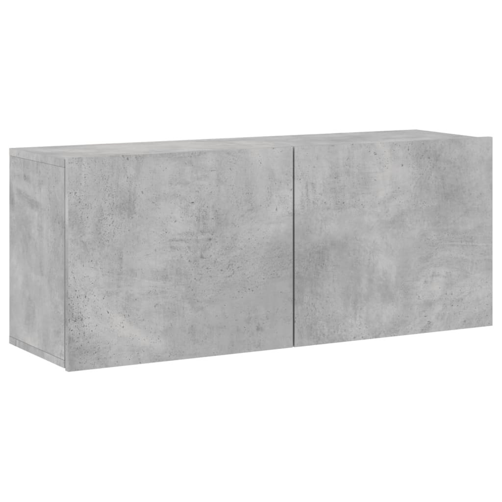 betonszürke falra szerelhető TV-szekrény 100 x 30 x 41 cm