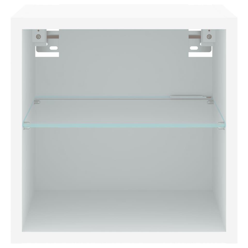 fehér falra szerelhető TV-szekrény LED-lámpákkal 30x28,5x30 cm