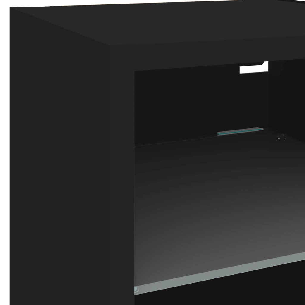 fekete fali TV-szekrény LED-világítással 30 x 28,5 x 30 cm