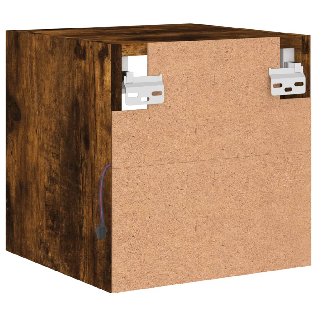 2 db füstös tölgy fali TV-szekrény LED-ekkel 30 x 28,5 x 30 cm