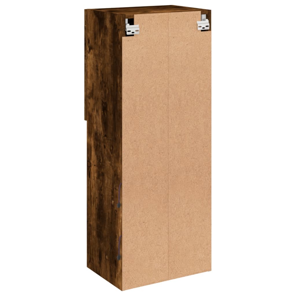 füstös tölgy színű TV-szekrény LED lámpákkal 40,5 x 30 x 102 cm