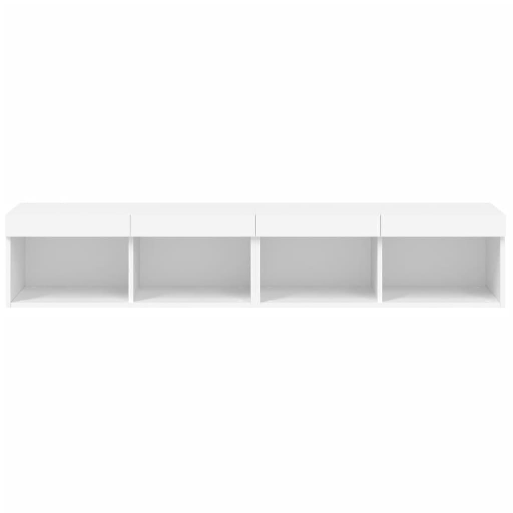 2 db fehér TV-szekrény LED-világítással 80x30x30 cm