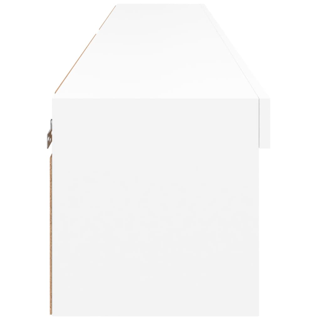 2 db fehér TV-szekrény LED-világítással 80x30x30 cm