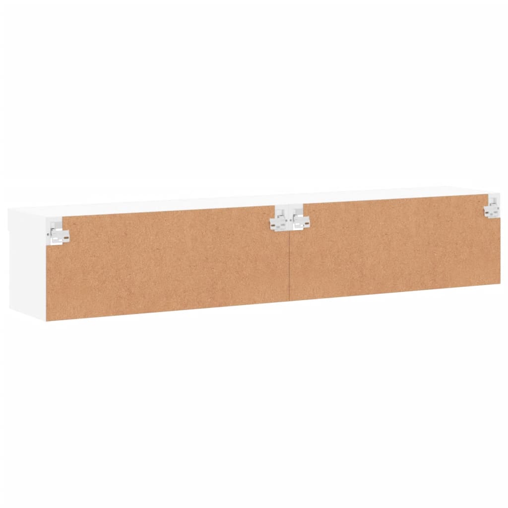 2 db fehér TV-szekrény LED-világítással 80x30x30 cm