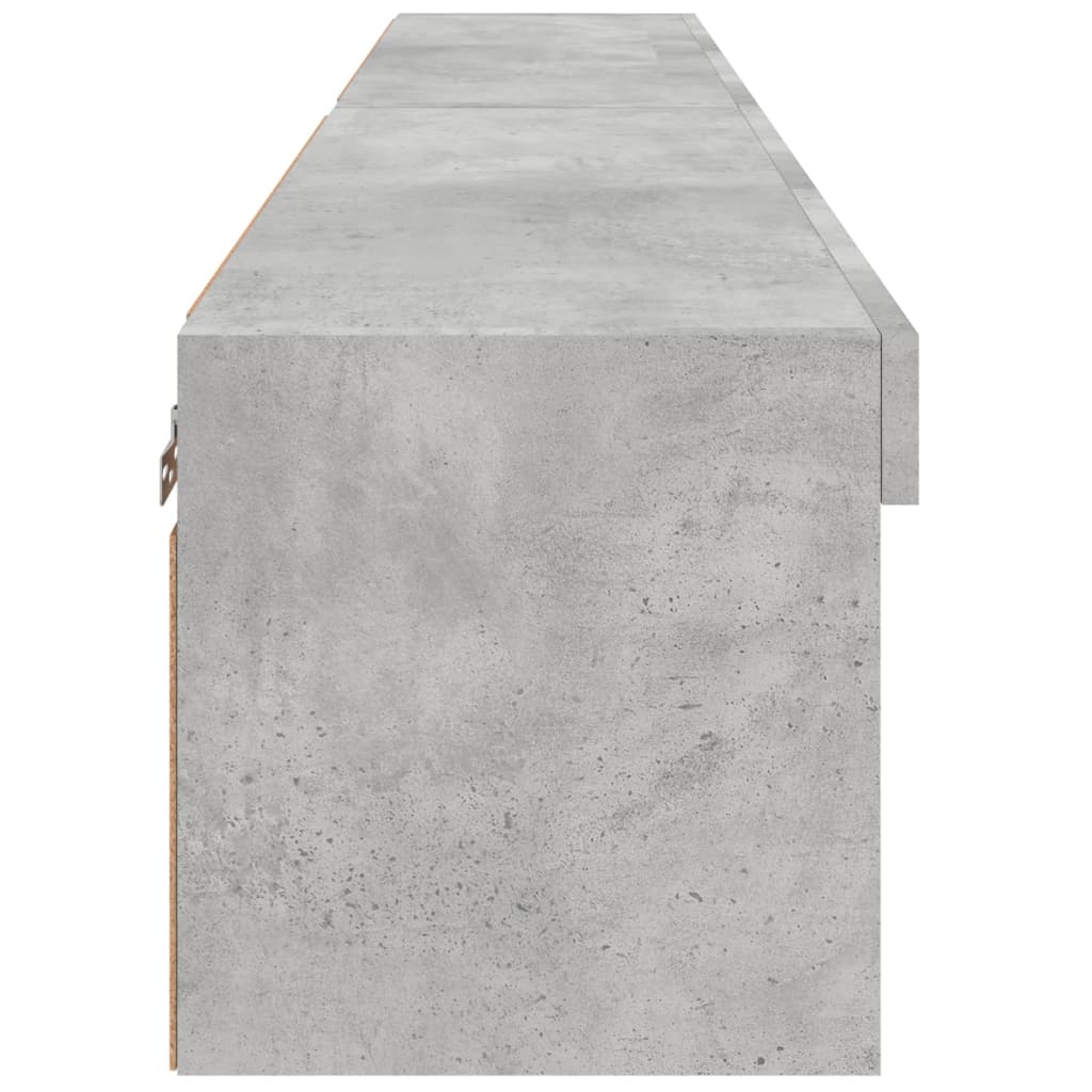 2 db betonszürke TV-szekrény LED-világítással 80x30x30 cm