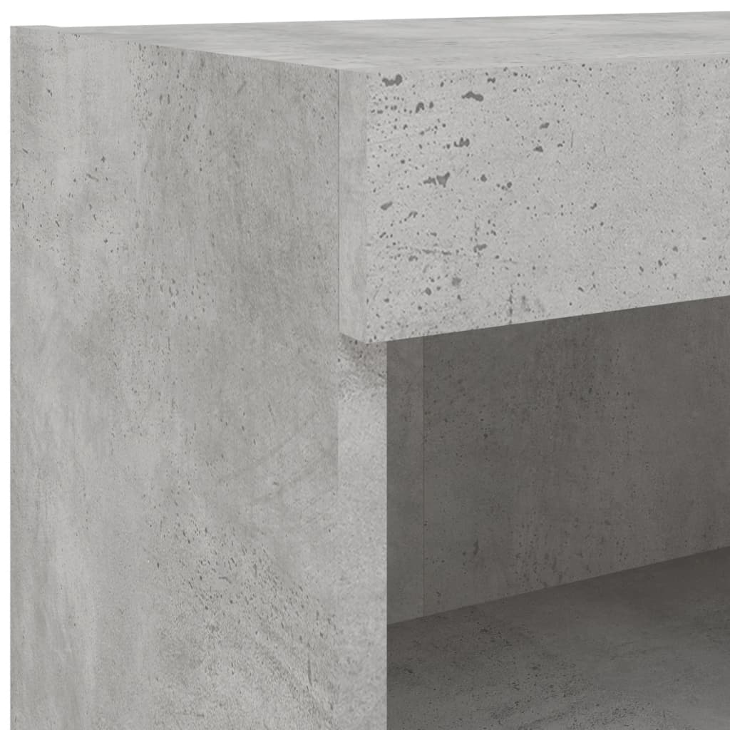 2 db betonszürke TV-szekrény LED-világítással 80x30x30 cm