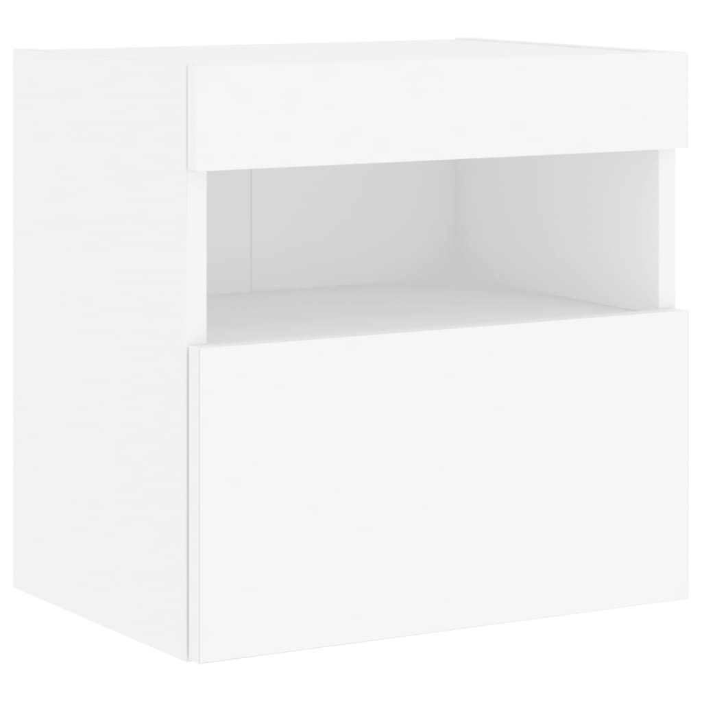 fehér falra szerelhető TV-szekrény LED-lámpákkal 40x30x40 cm
