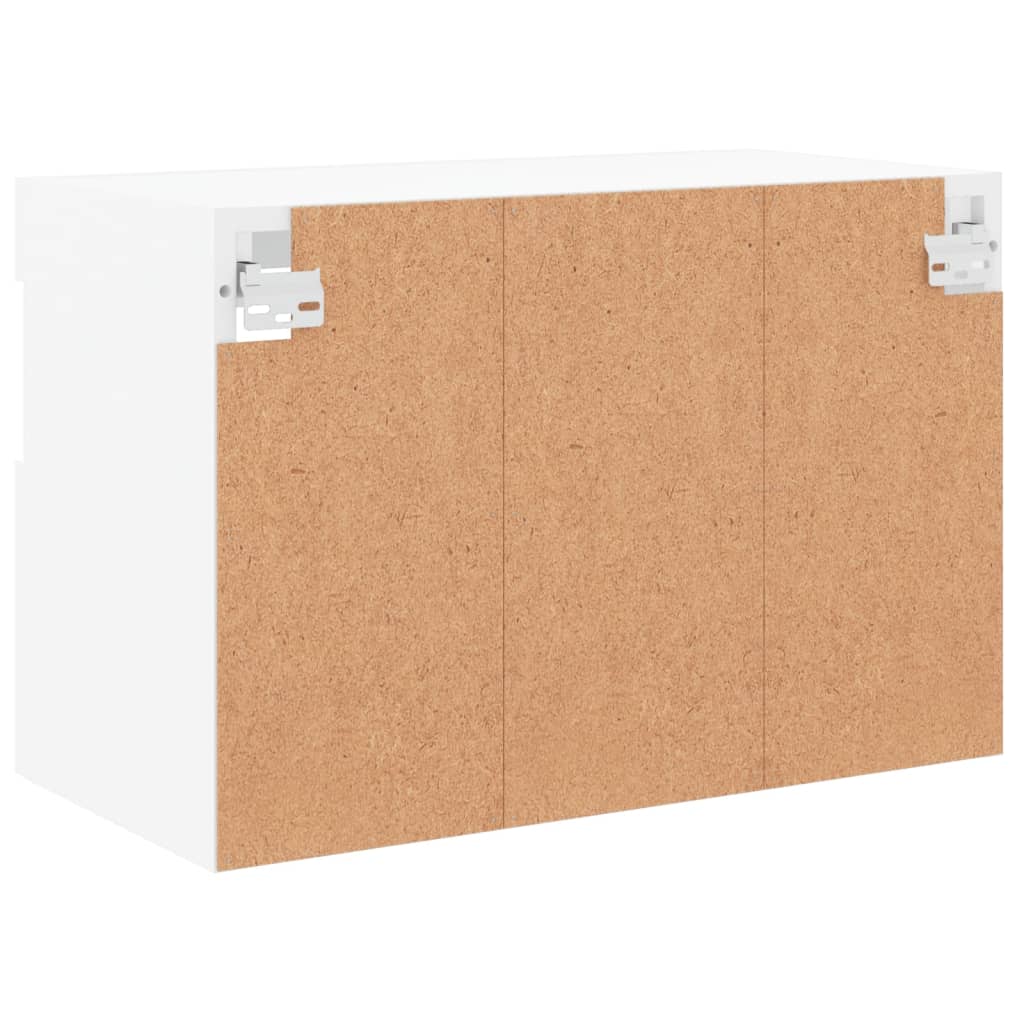 fehér falra szerelhető TV-szekrény LED-lámpákkal 60x30x40 cm