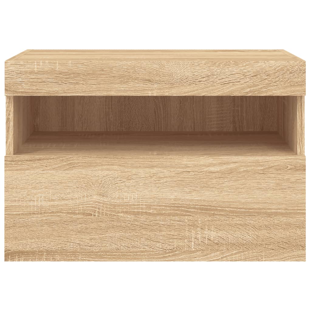 sonoma tölgy színű fali TV-szekrény LED-ekkel 60x30x40 cm