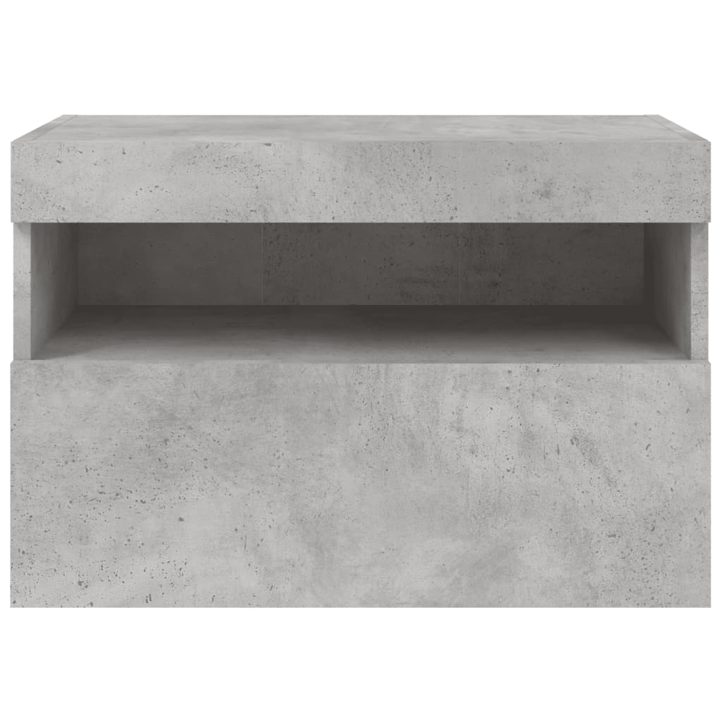 betonszürke falra szerelhető TV-szekrény LED-del 60x30x40 cm