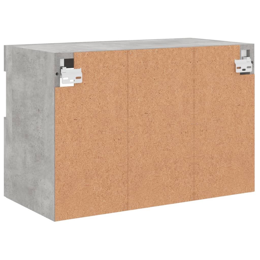 betonszürke falra szerelhető TV-szekrény LED-del 60x30x40 cm