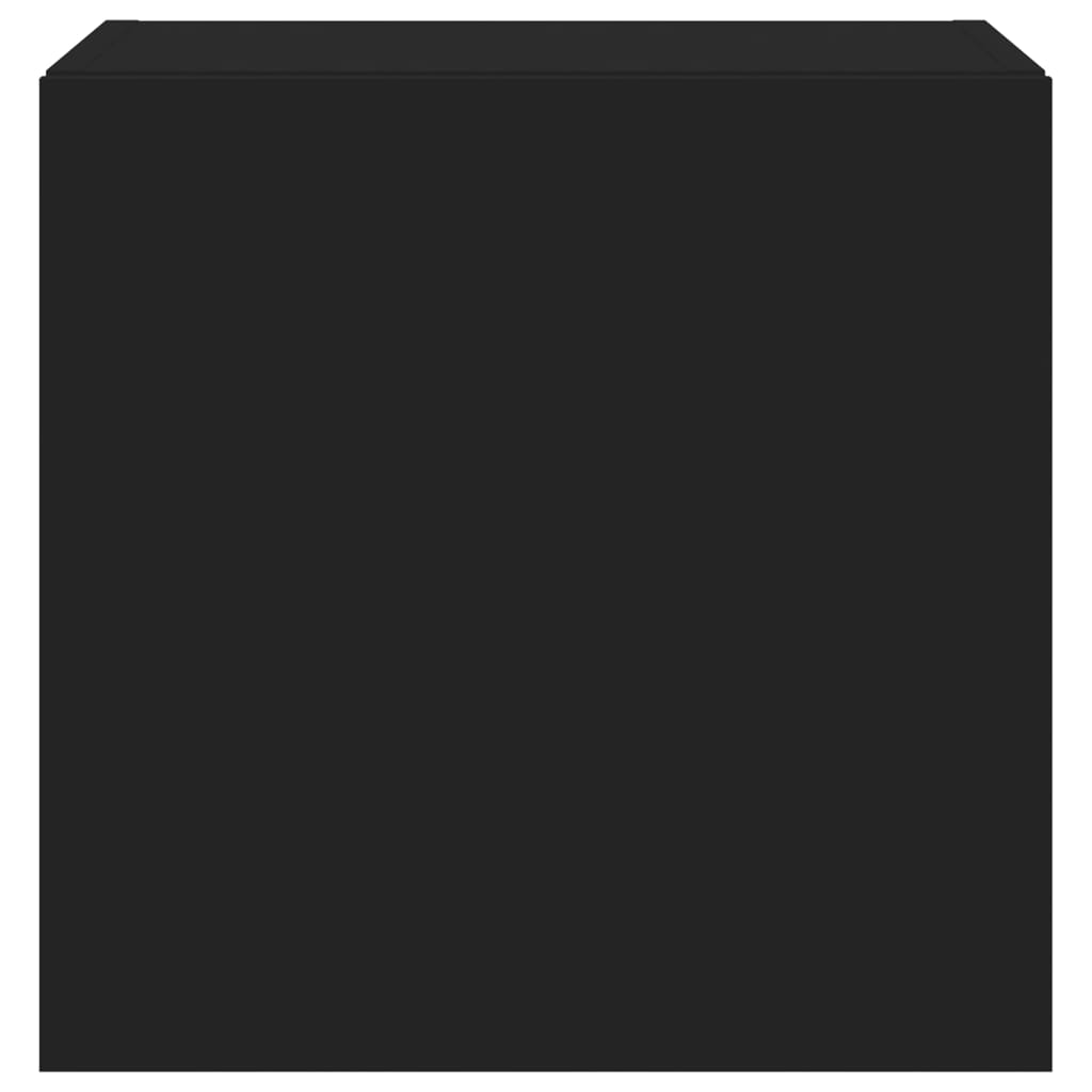 2 db fekete fali TV-szekrény LED-világítással 40,5x35x40 cm