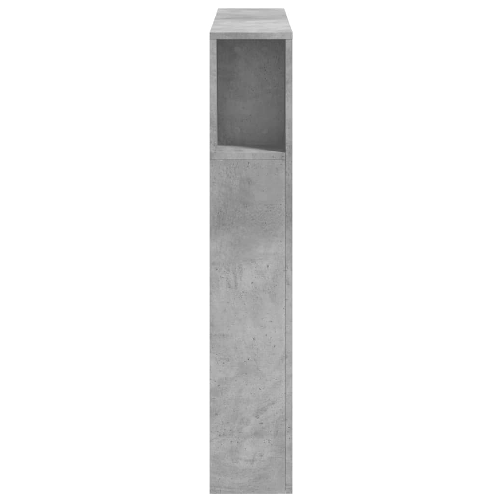 betonszürke szerelt fa LED-es fejtámla 100x18,5x103,5 cm