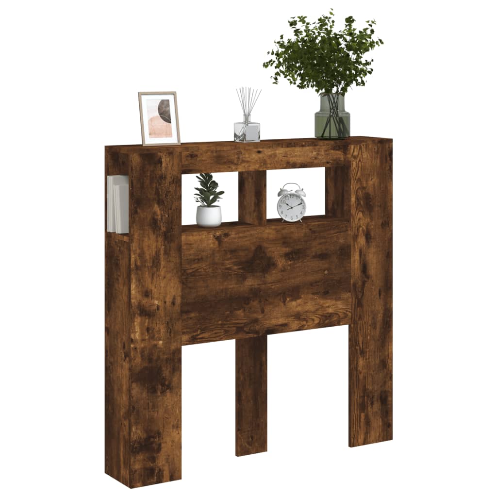 sonoma tölgy színű szerelt fa LED-es fejtámla 100x18,5x103,5 cm