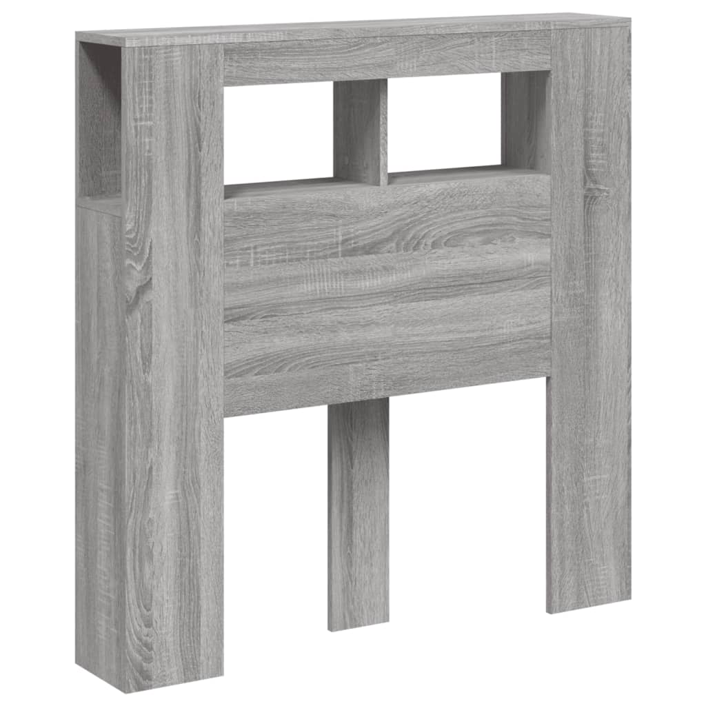 szürke sonoma szerelt fa LED-es fejtámla 100x18,5x103,5 cm