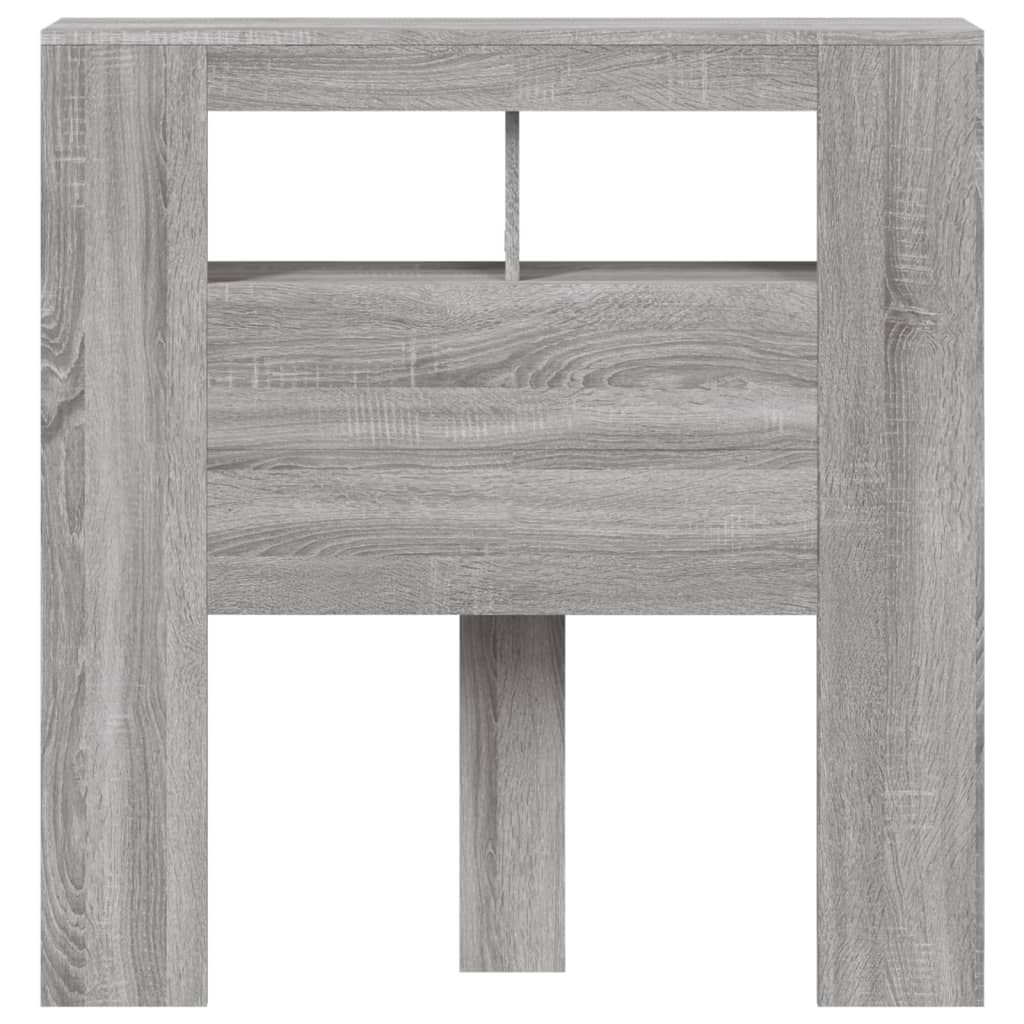 szürke sonoma szerelt fa LED-es fejtámla 100x18,5x103,5 cm