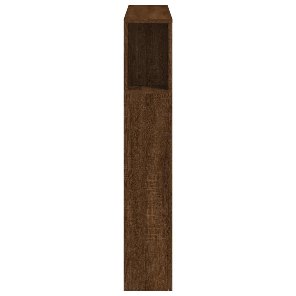 barna tölgyszínű szerelt fa LED-es fejtámla 100x18,5x103,5 cm