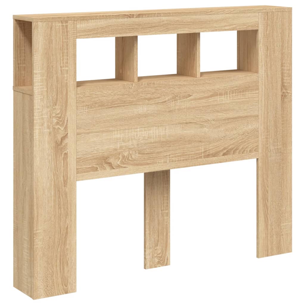 sonoma tölgy színű szerelt fa LED-es fejtámla 120x18,5x103,5 cm
