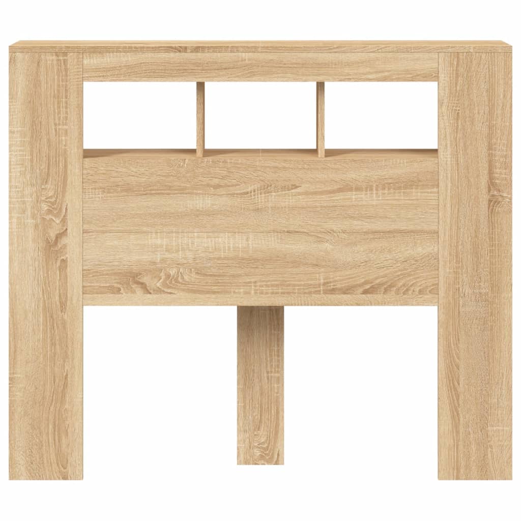 sonoma tölgy színű szerelt fa LED-es fejtámla 120x18,5x103,5 cm