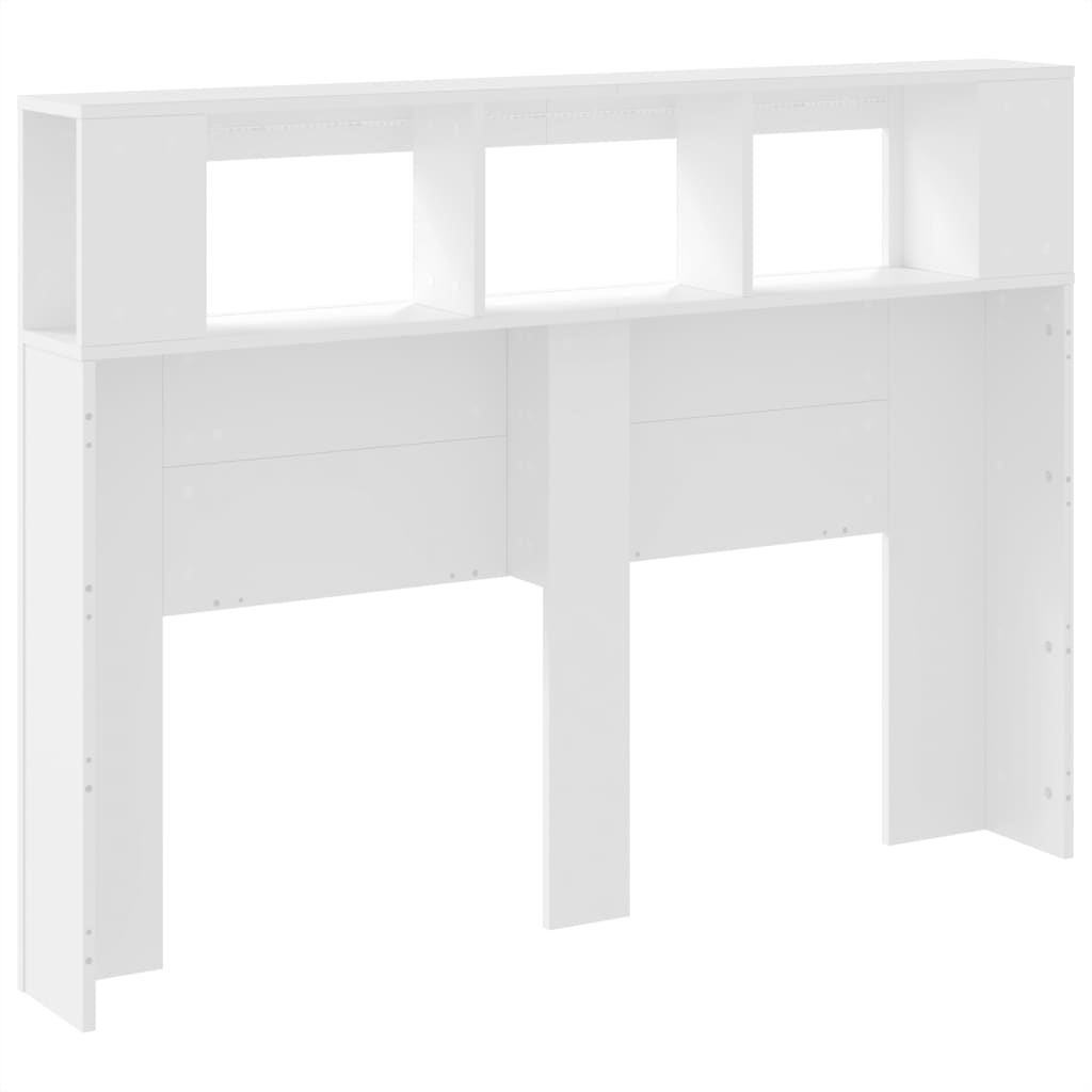 fehér szerelt fa LED-es fejtámla 140x18,5x103,5 cm