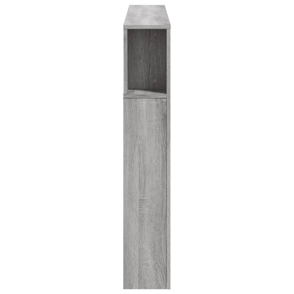 szürke sonoma szerelt fa LED-es fejtámla 140x18,5x103,5 cm