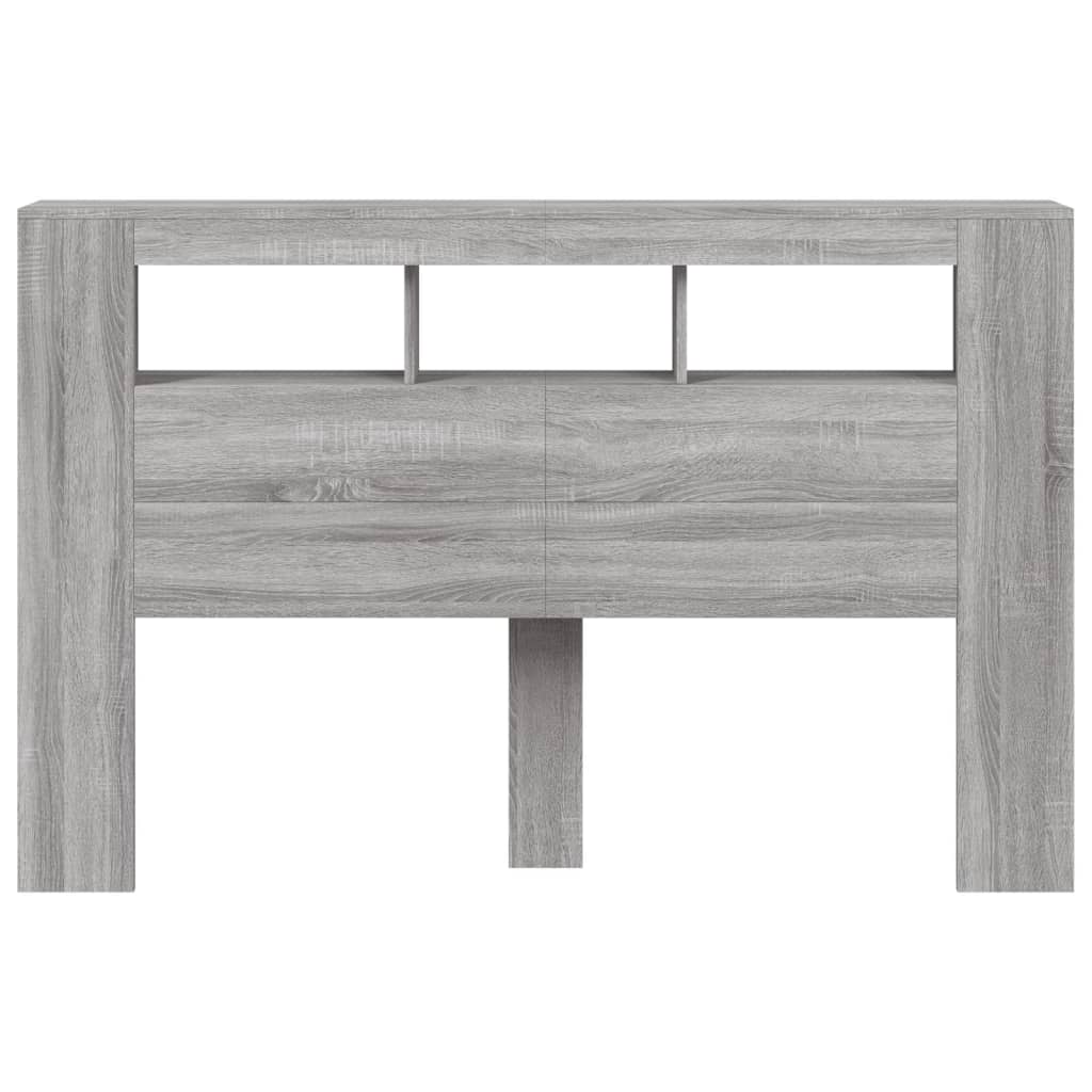 szürke sonoma szerelt fa LED-es fejtámla 160x18,5x103,5 cm